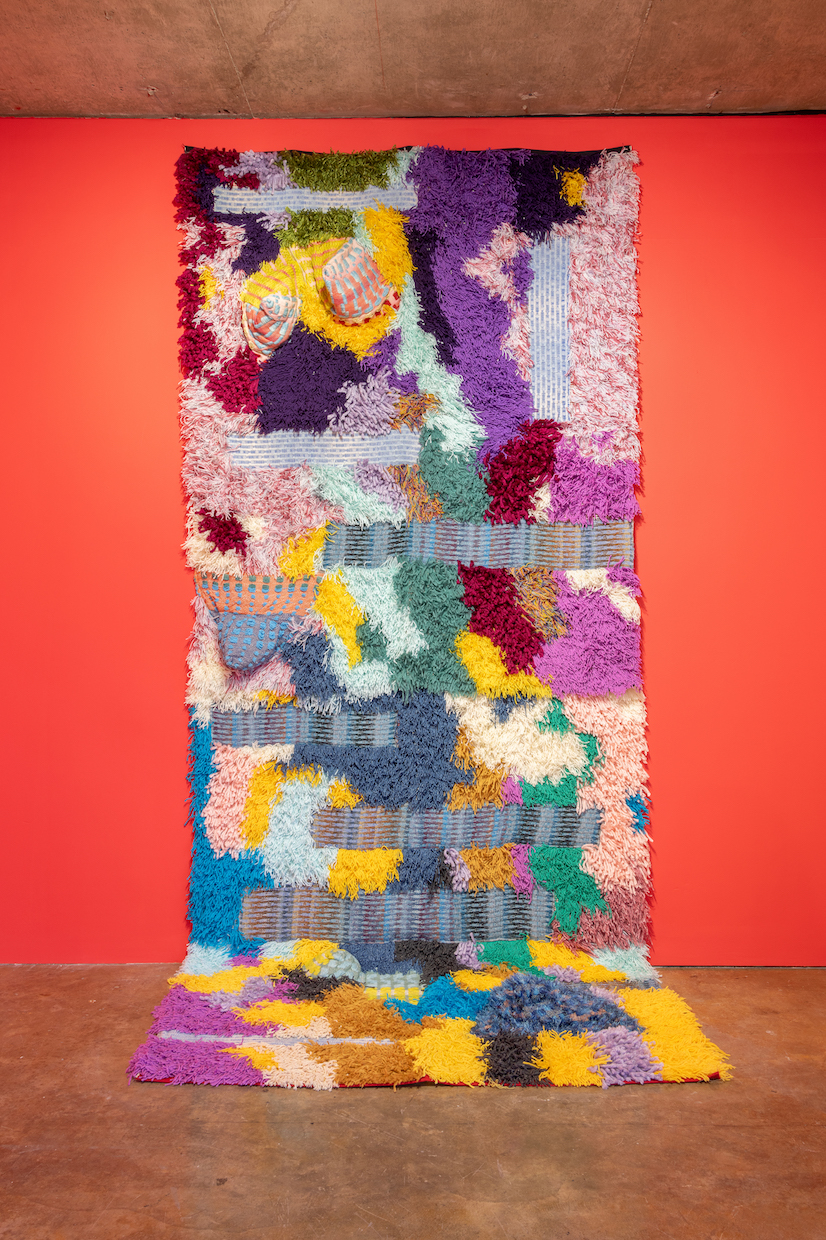 Large-scale installation compromised of textiles.