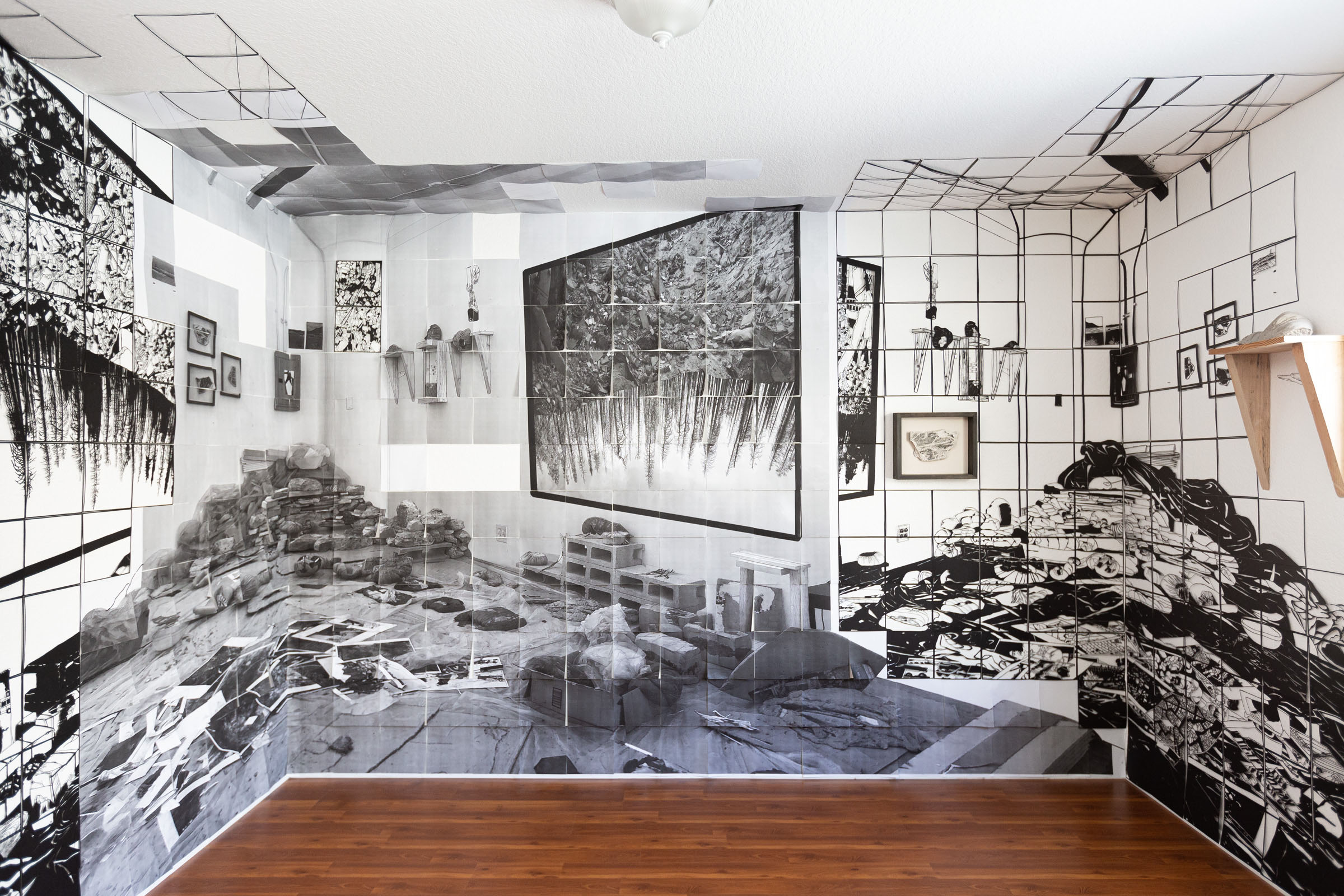 The Chaos in Order, 2020, manual paper-cutting, xerox prints, 138 x 138 x 95 inches