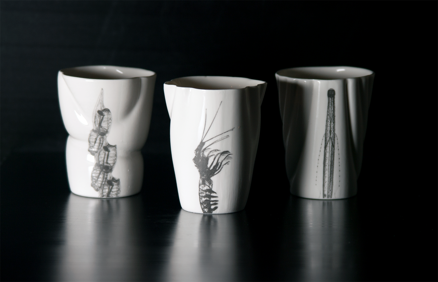 Sound & Shadows, 2021, porcelain, shaped after echo from zooplankton