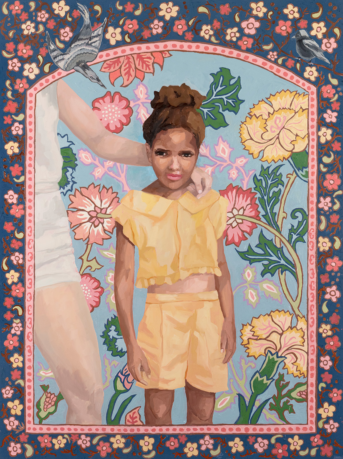 Black child in controlled natural setting.