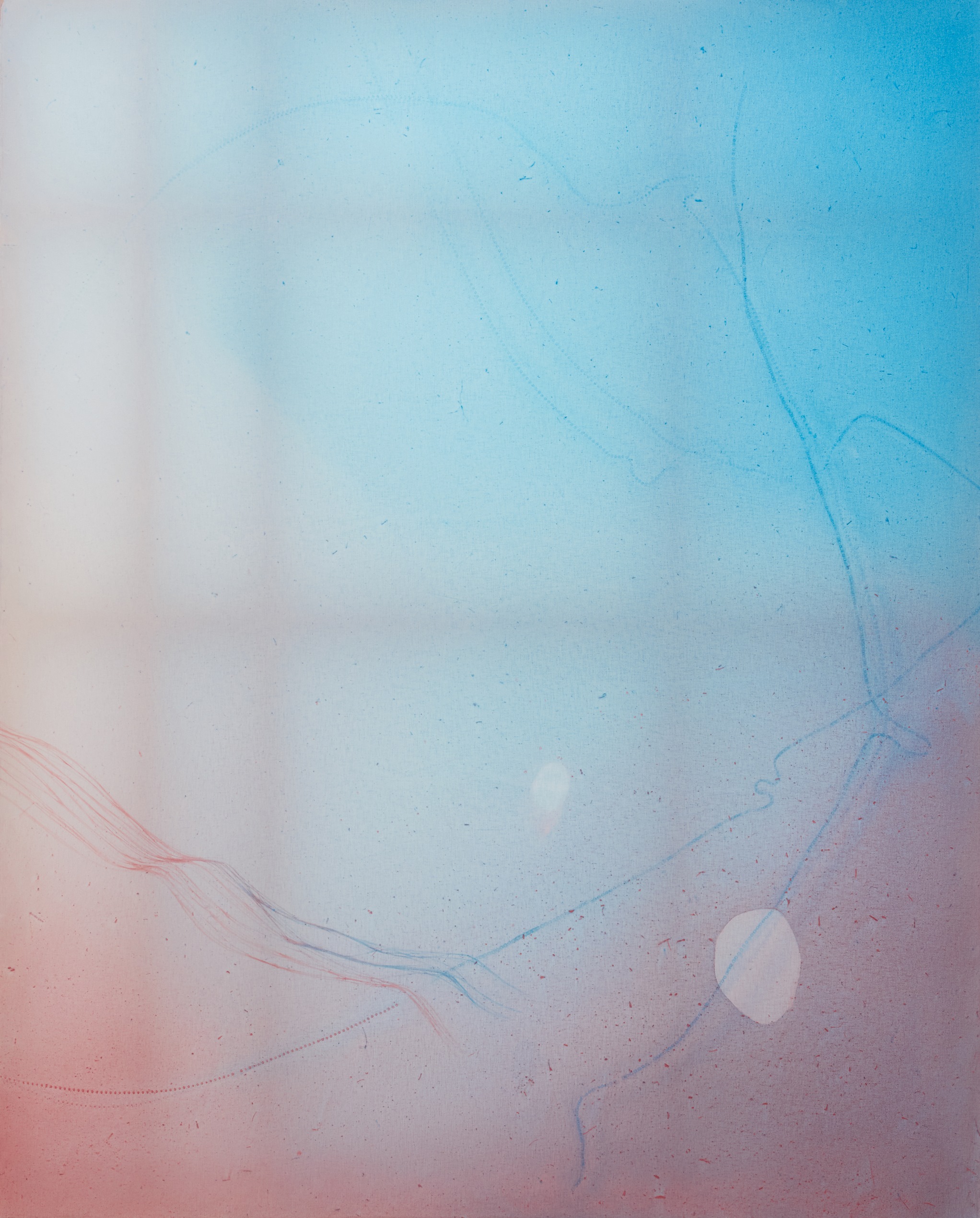 Guo-Liang Tan, Slow Release II, 2024, acrylic on aeronautical fabric, wood, 47 ¹/₄ x 38 in. (120 x 96.4 cm)