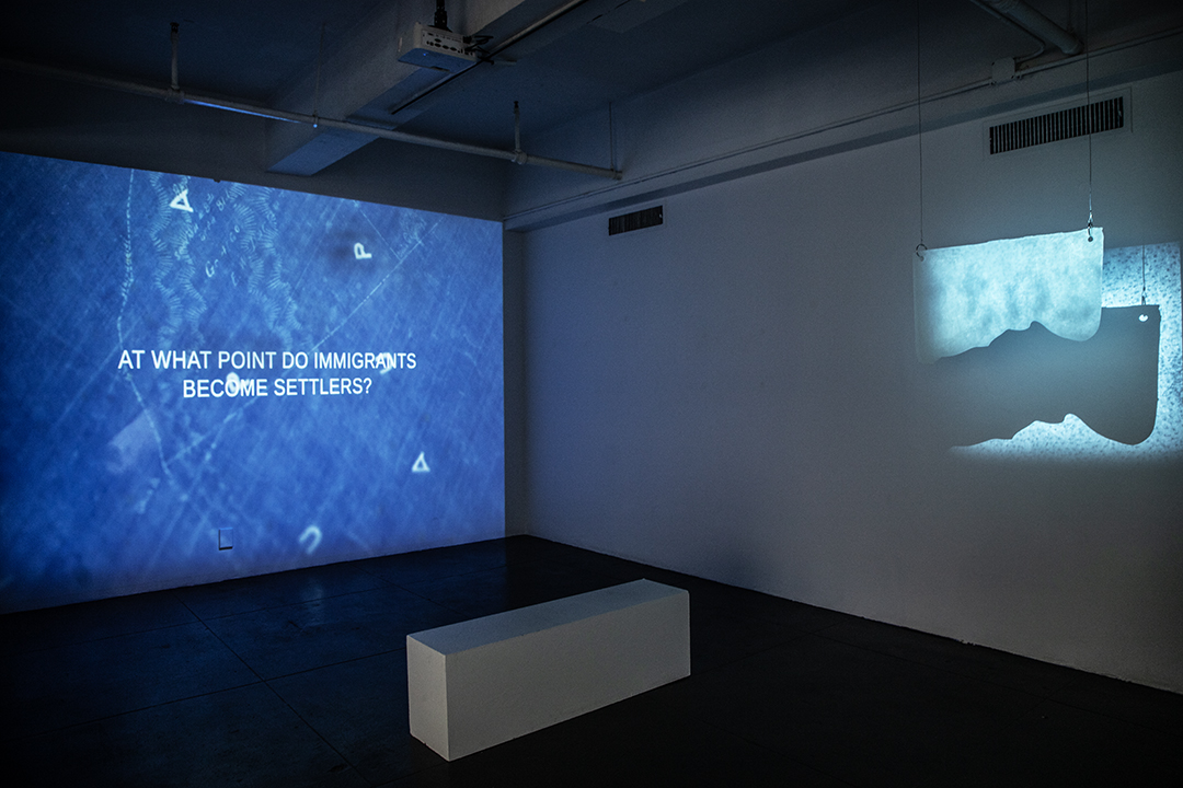 Installation view of Fields Fallen from Distant Songs and Passages I at EFA Project Space.